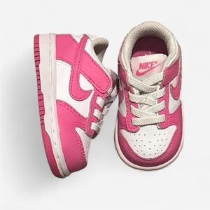 Nike Pink and White Dunk Sneakers